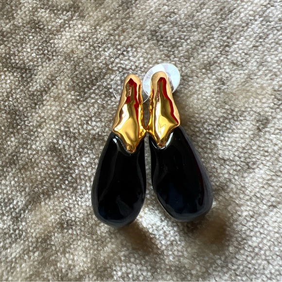 Alexis Bittar Luminous Lucite Arched Large Post Earring Sweet Melon Gold💖NWt - Picture 5 of 10